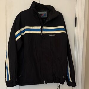 SESSIONS Vintage Black Ski Snow Blue and White Stripes Men’s Large